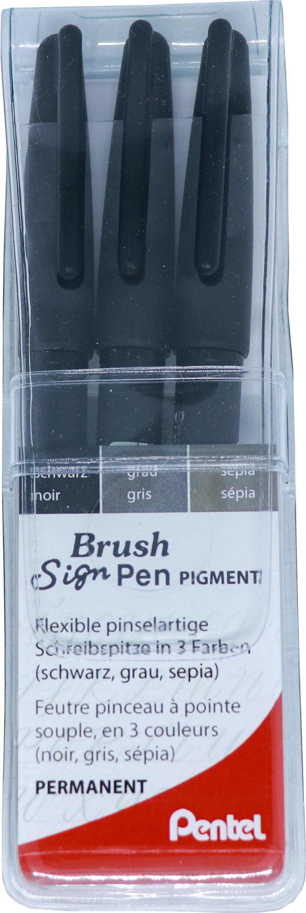 PENTEL Brush Sign Pen XSESP15-ANS 3 couleurs, étui