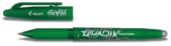 PILOT Roller FriXion Ball 0.7mm BL-FR7-G vert, rechargeable, corrig.