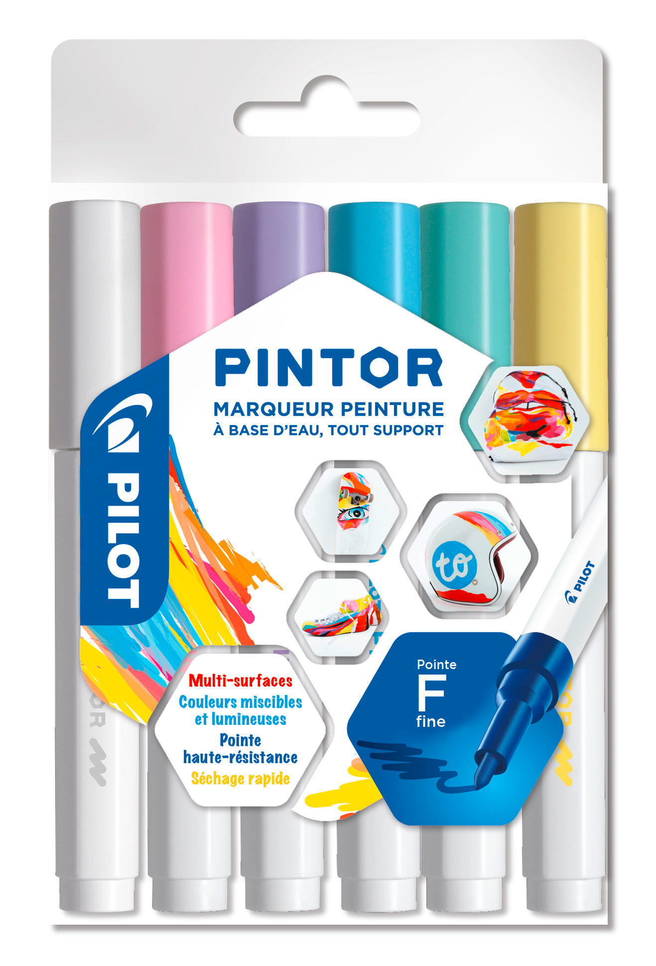 PILOT Marker Set Pintor F 1.0mm S6/0517467 6 couleurs pastel