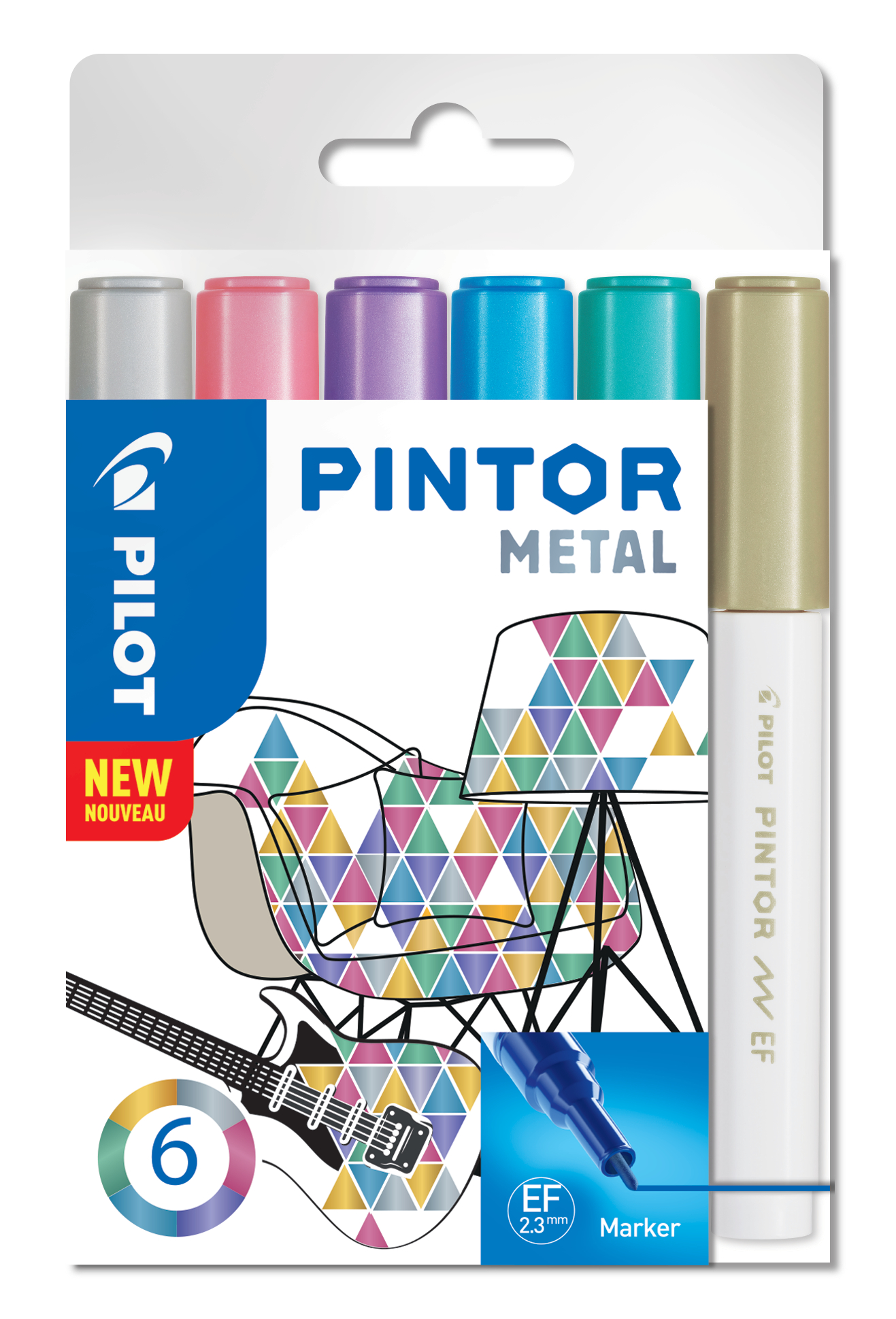 PILOT Marker Set Pintor EF S6/0537489 6 couleurs metallic