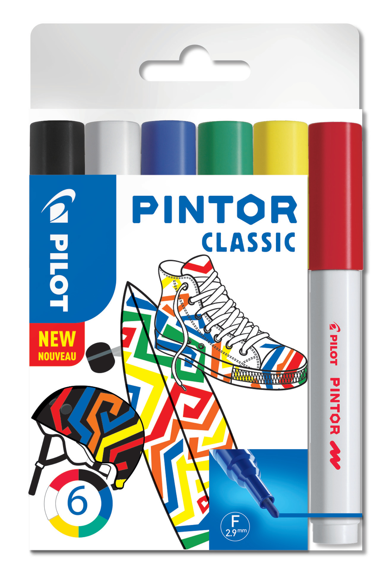 PILOT Marker Set Pintor 0.7mm S6/0537496 6 couleurs classic