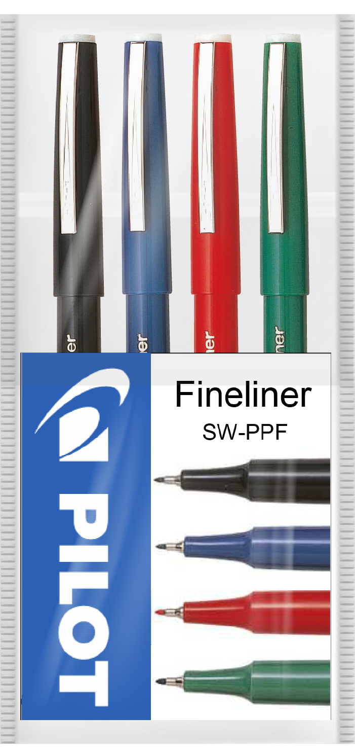 PILOT Fineliner 0,4mm SW-PPF-S4 4 couleurs, étui