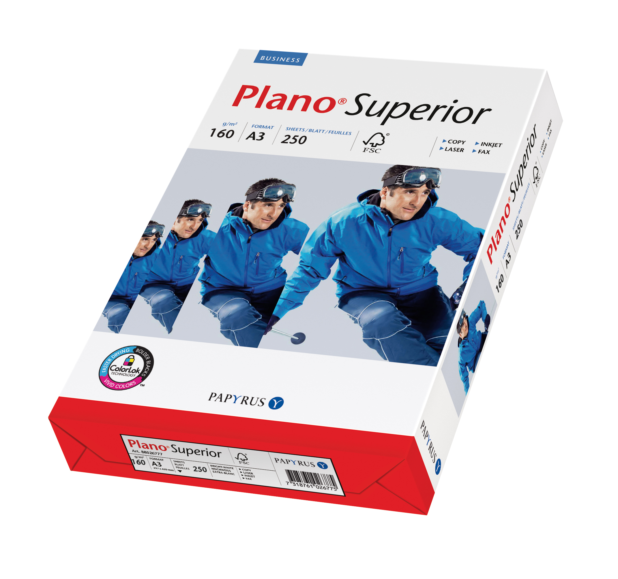 photo PLANO SUPERIOR Papier à copier A3 88026791 160g, blanc 250 feuilles
