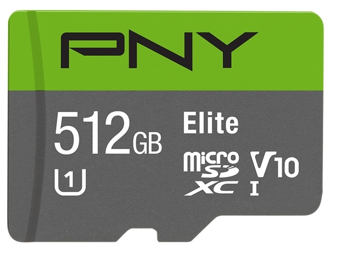 PNY micro-SDXC Elite 512GB PSDU512U1 UHS-I U1/A1(V10)& SD adapter