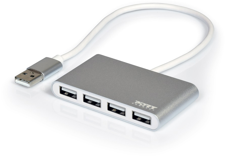 PORT USB Hub 4-ports USB 2.0 900120 Grey/White Grey/White