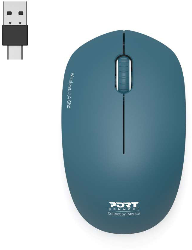 PORT Silent Mouse Wireless 900545 USB-C/USB-A, Saphire