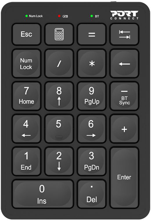 PORT BT Rechargeable Keypad 900802 USB-C, Windows&macOS