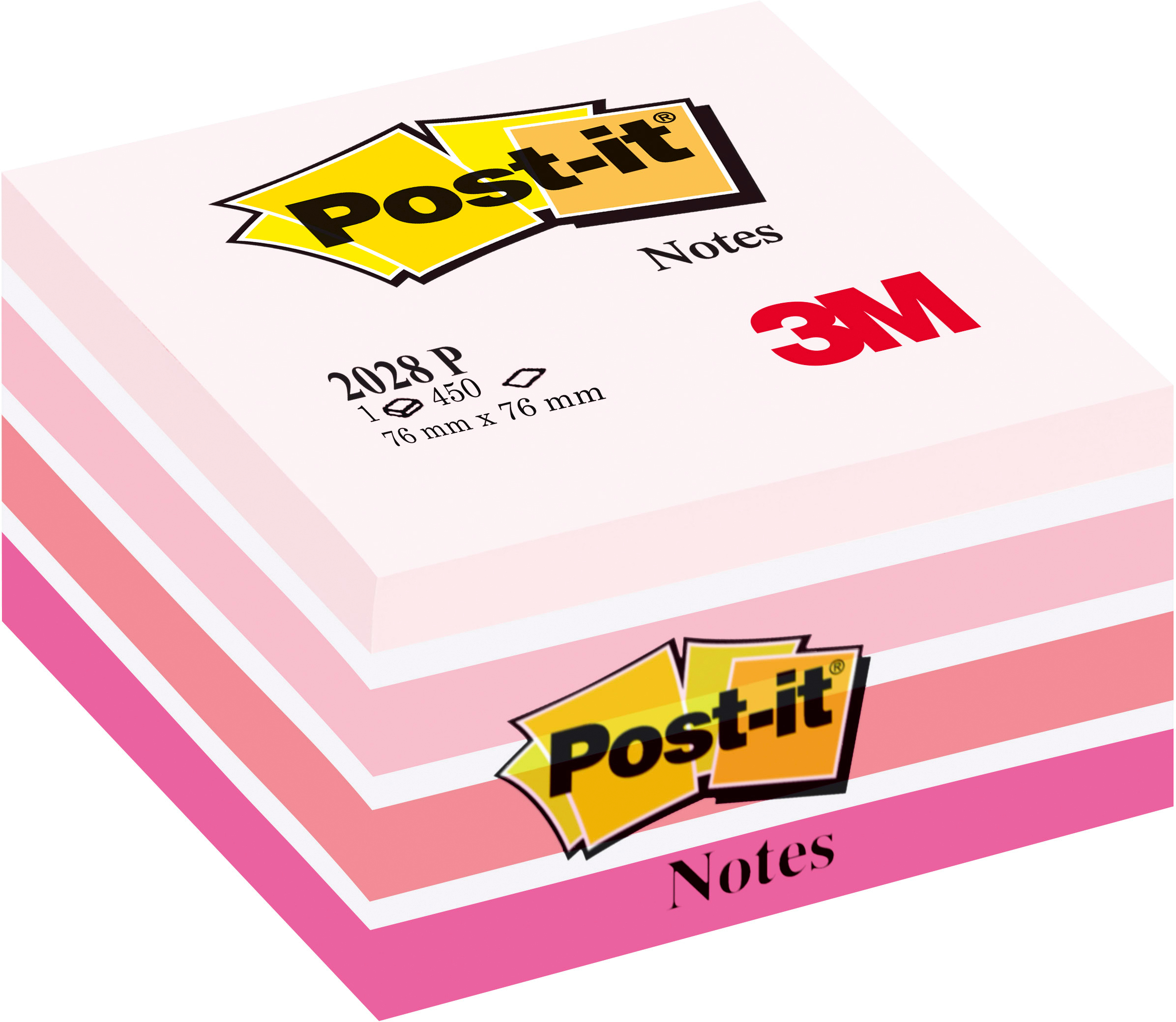 POST-IT Cube 76x76mm 2028-P pink/450 feuilles pink/450 feuilles