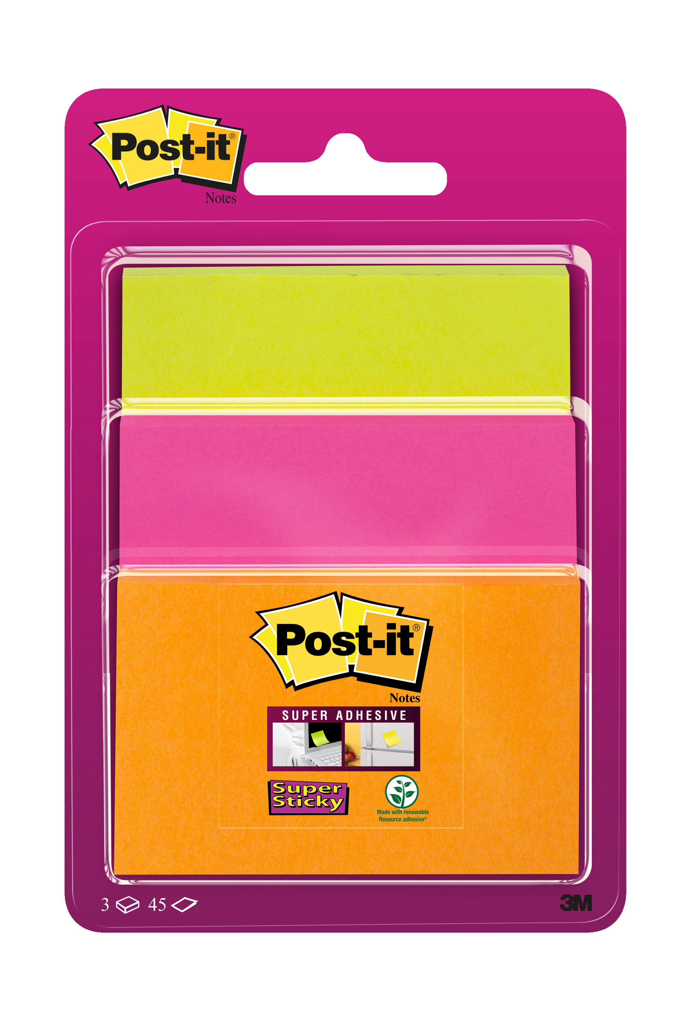 POST-IT Super Sticky Notes 3432SS3PO multicolor 3 pcs. multicolor 3 pcs.