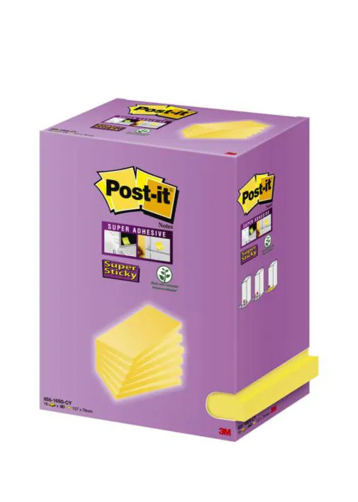 POST-IT Super Sticky Tower 127x76mm 655-16SSCY jaune 16x90 feuilles