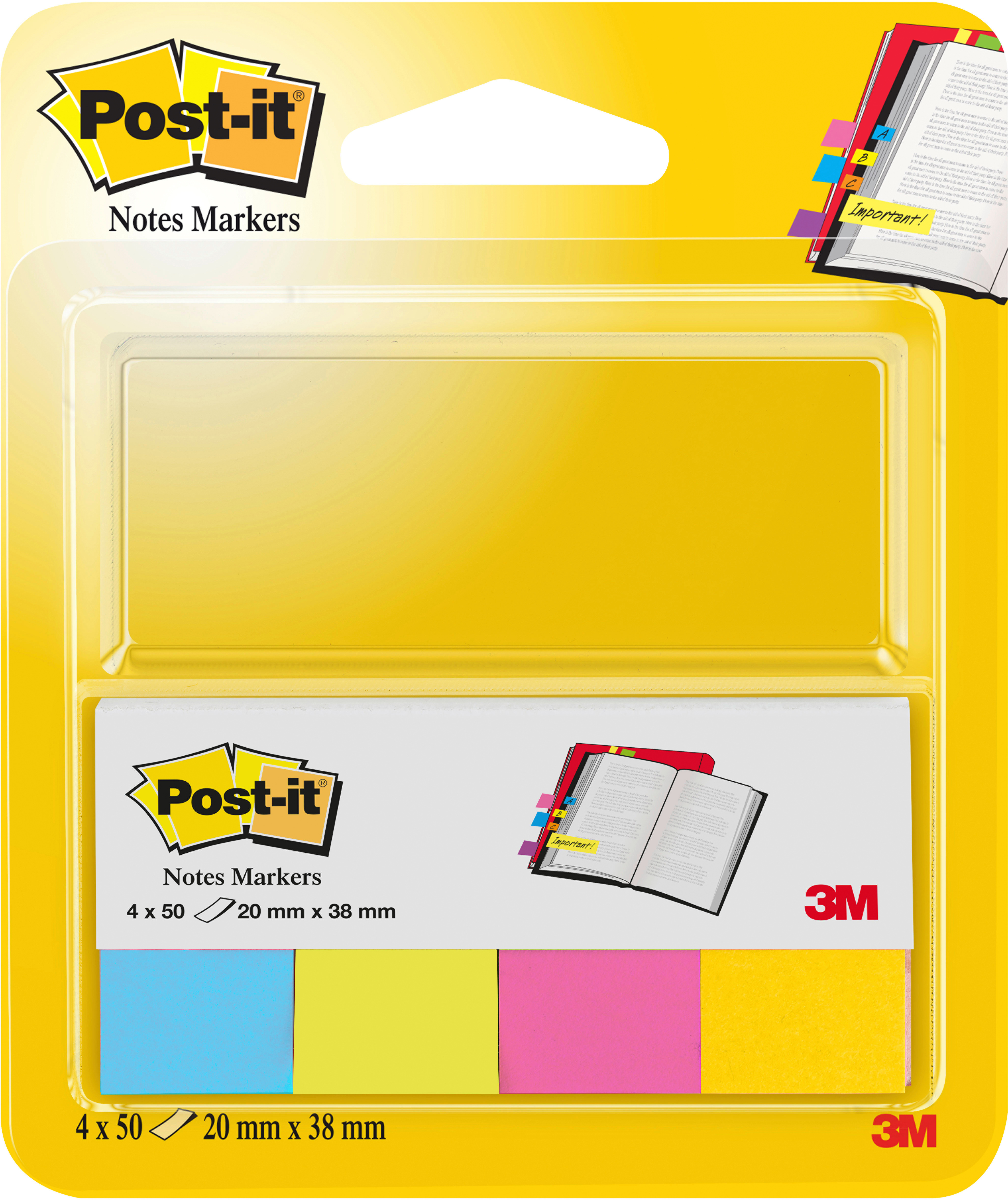 POST-IT Page Marker 20x38mm 670-4B Ultra couleurs 4x50 bandes