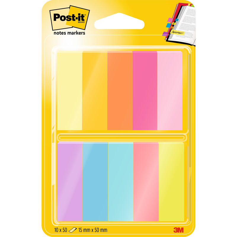 POST-IT Page marker 15 x 50 mm 67010ABEU 10-couleurs 10x50 flls.