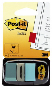 POST-IT Haftmarker Index 25,4x43,2mm türkis transparent + Dispenser<br>