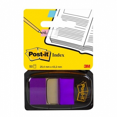 POST-IT Haftmarker Index 25,4x43,2mm violett transparent + Dispenser<br>