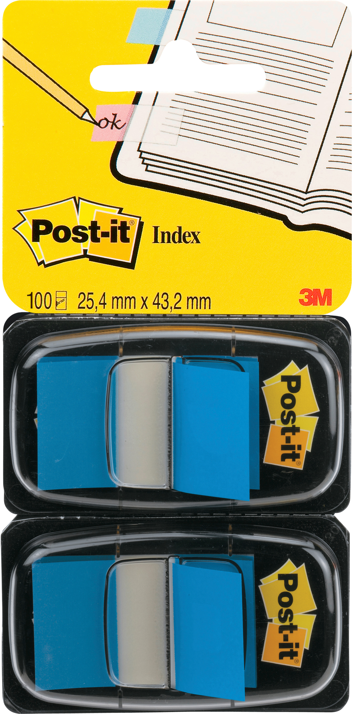 POST-IT Index 2-set 25,4x43,2mm 680-B2 bleu 2x50 pcs.
