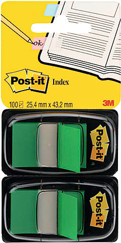 POST-IT Index 2-set 25,4x43,2mm 680-G2 vert 2x50 pcs.