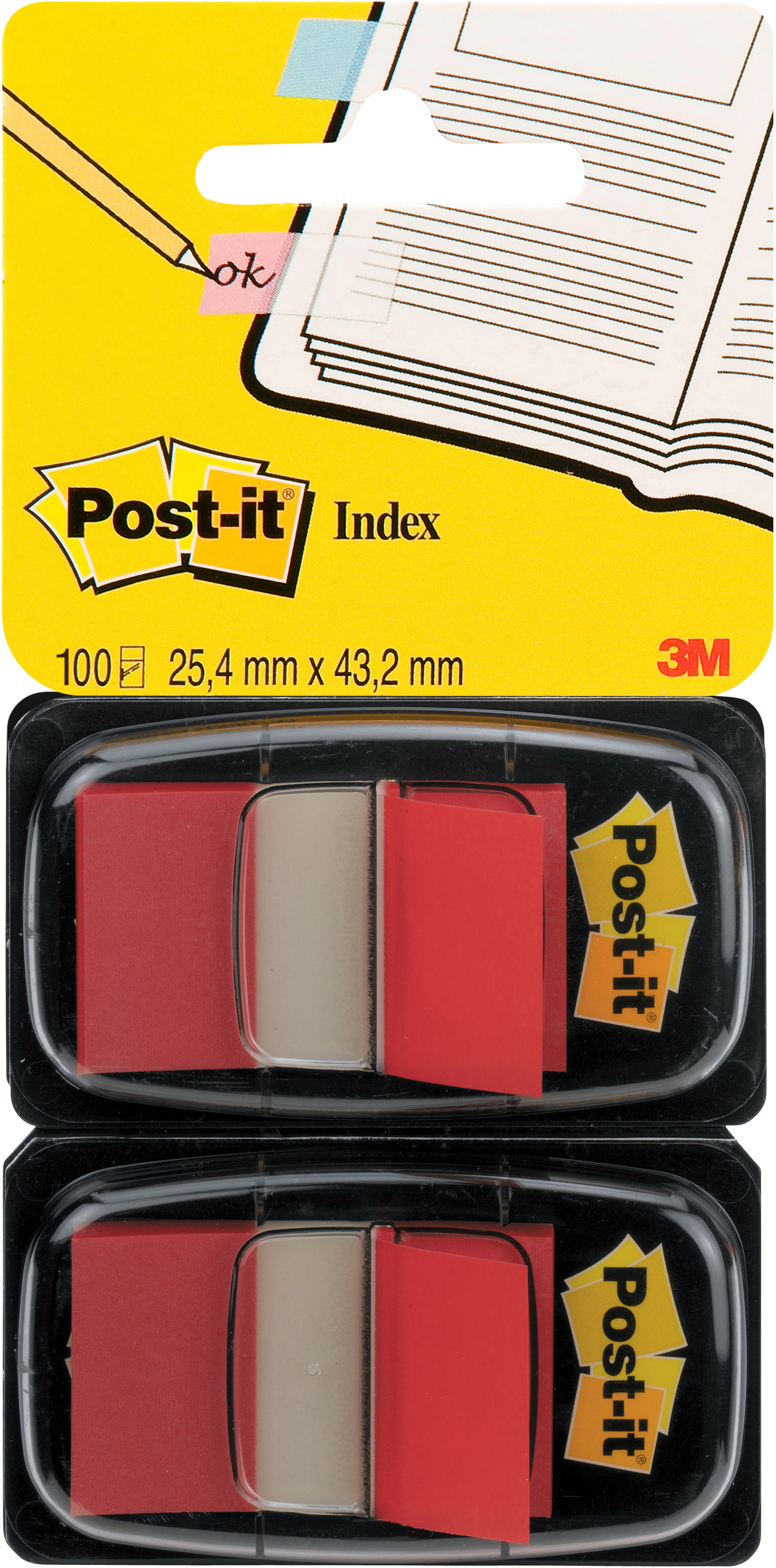 POST-IT Index 2-set 25,4x43,2mm 680-R2 rouge 2x50 pcs.