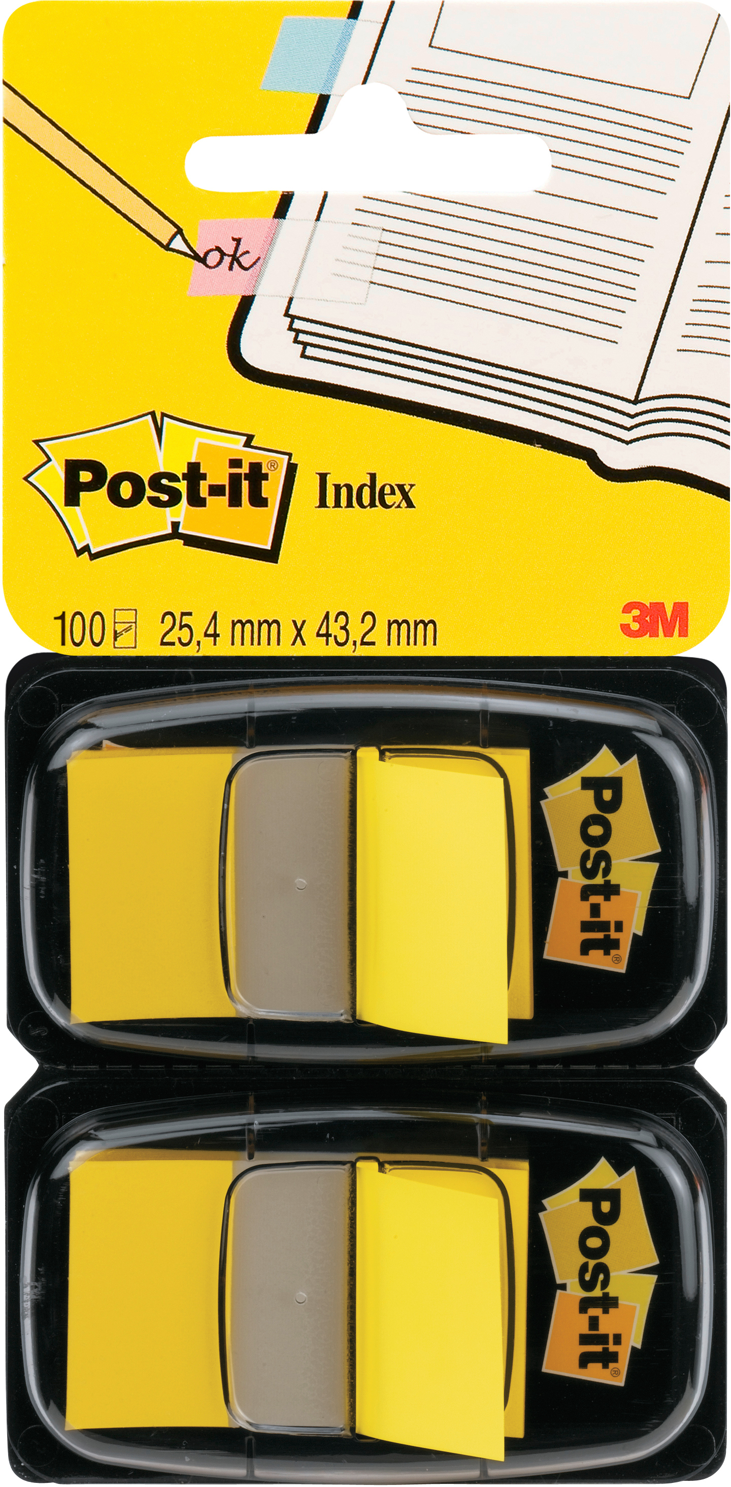 POST-IT Index Tabs 25,4x43.2mm 680-Y2 jaune/50 tabs 2 pièces jaune/50 tabs 2 pièces