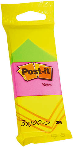 POST-IT Neon Notes 38x51mm 6812 3 couleurs ass. 100 flls. 3 couleurs ass. 100 flls.