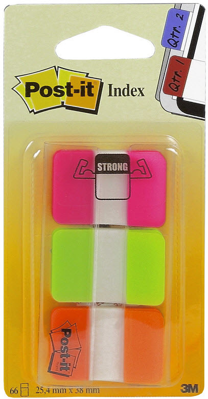 POST-IT Index Strong 25,4x38mm 686-PGO 3-couleur/3x22 tabs