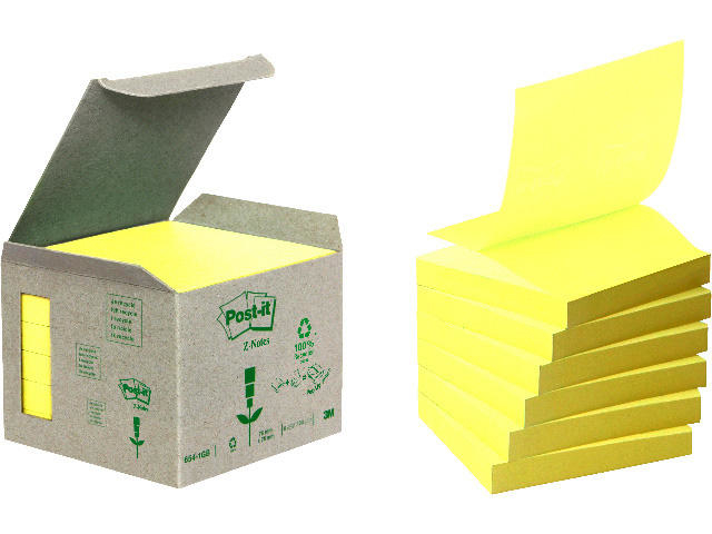 POST-IT Recyclage Z-Notes 76x76mm R330-1B jaune pastel 6 pièces