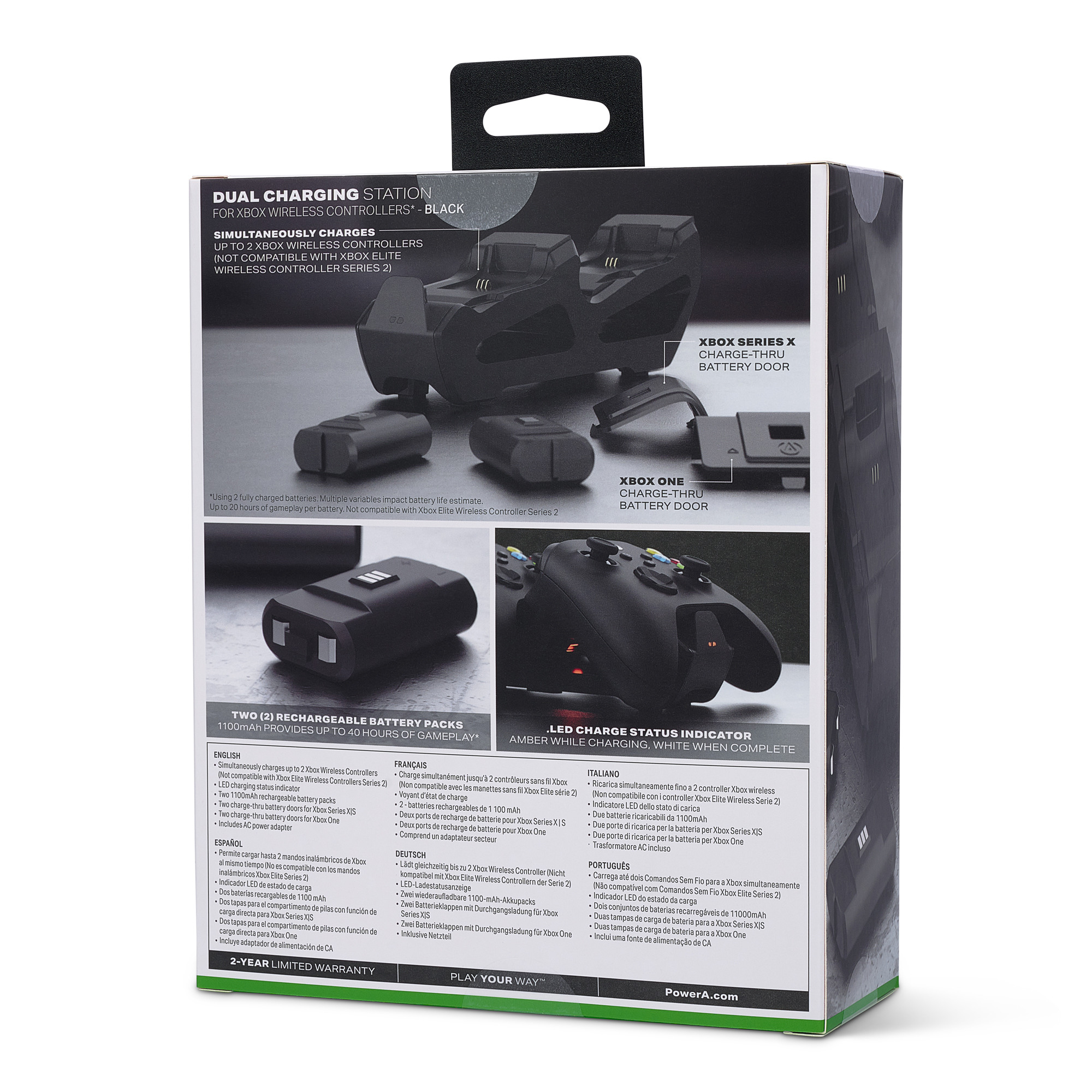 POWER A Dual Charging Station 1519564-01 Xbox, Black