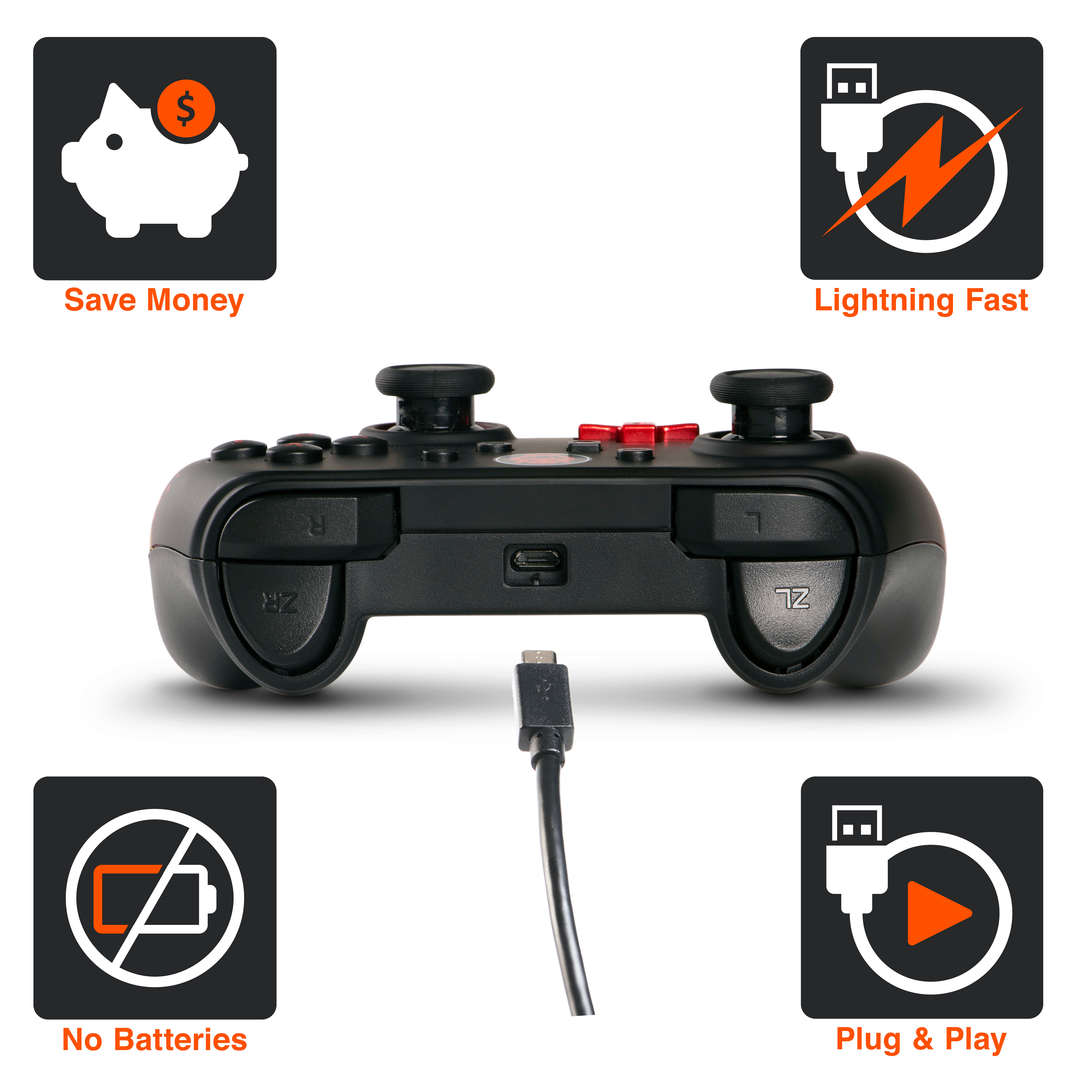POWER A Enhanced Wired Controller 1526548-01 Master Sword Attack, NSW