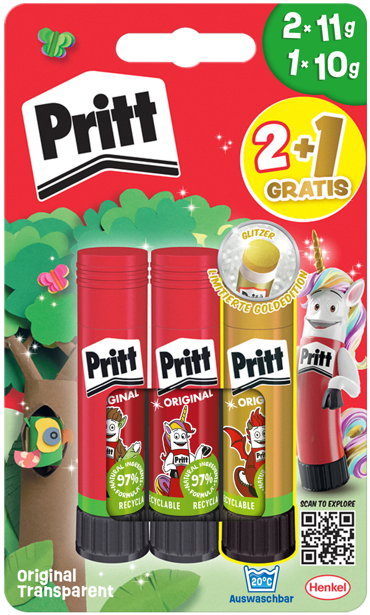 photo PRITT Bâton colle Le Monde magique 900262 or 2 + 1 pcs. 2x 11g + 1x 10g