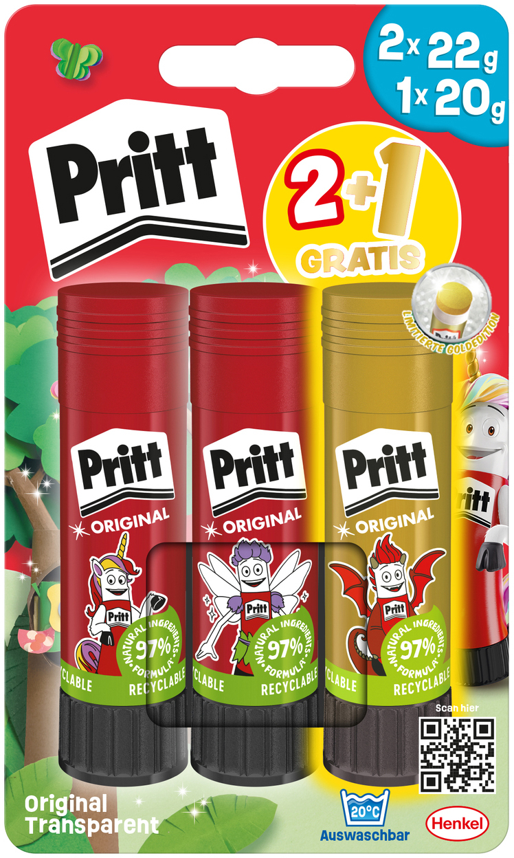 photo PRITT Bâton colle Le Monde magique PBS2B or 2 + 1 pcs. 2x 22g + 1x 20g