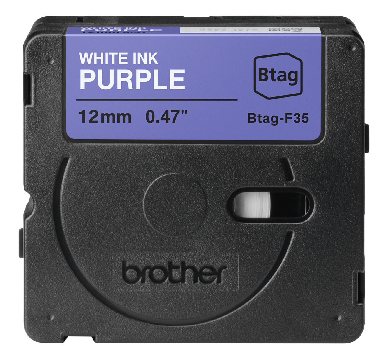 photo PTOUCH Ruban blanc/violet non laminé BTAG-F35 PT-N10/N20/N25BT 12 mm