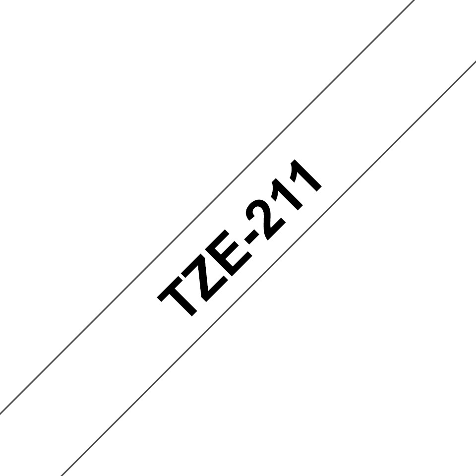 PTOUCH Ruban, laminé noir/blanc TZe-211 PT-1280VP 6 mm