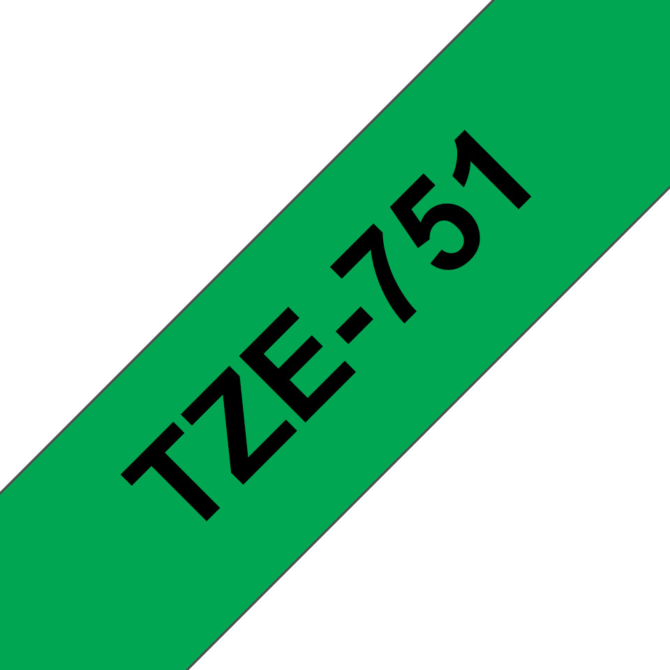 PTOUCH Ruban, laminé noir/vert TZe-751 PT-2450DX 24 mm
