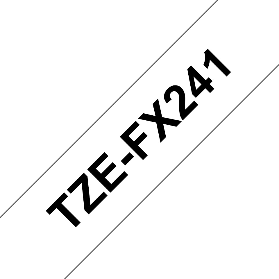 PTOUCH Flexitape laminé noir/blanc TZe-FX241 pour PT-550 18 mm