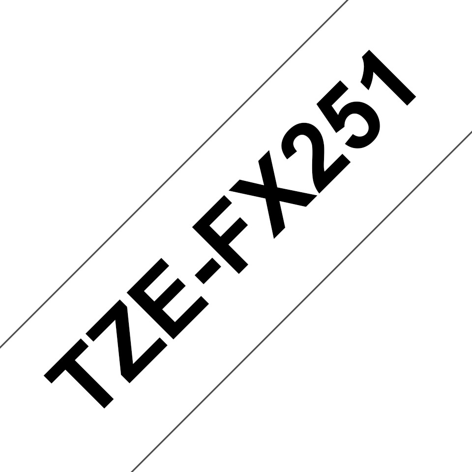 PTOUCH Flexitape laminé noir/blanc TZe-FX251 pour PT-550 24 mm