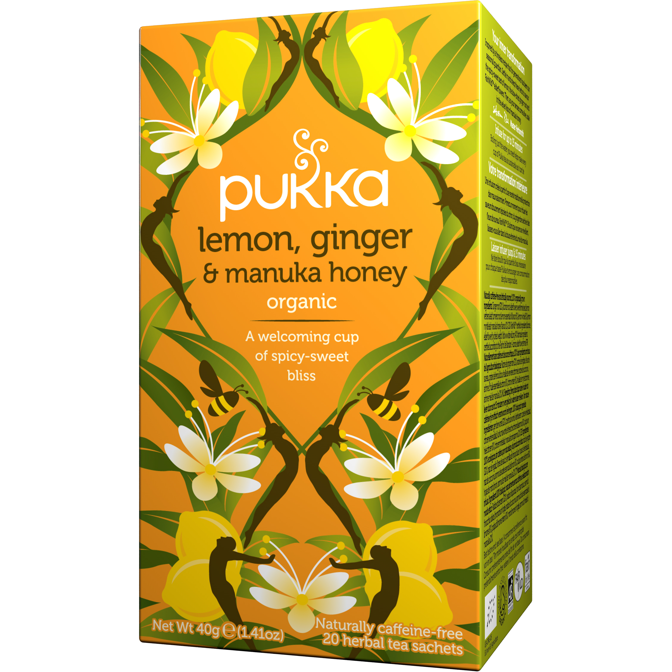 PUKKA Lemon, Ginger, Manuka-Honey 4091010 Thé aux herbes bio 20 sachets