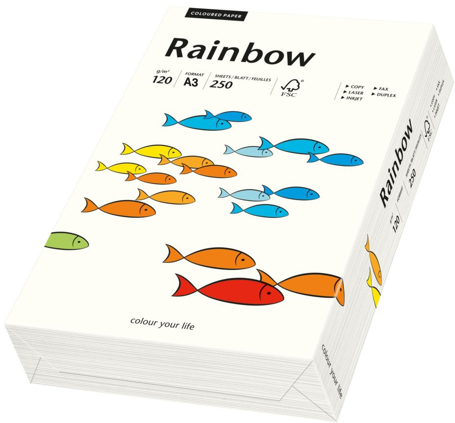 photo RAINBOW Papier blanc naturel/01 A3 88042232 FSC, 120g 250 feuilles