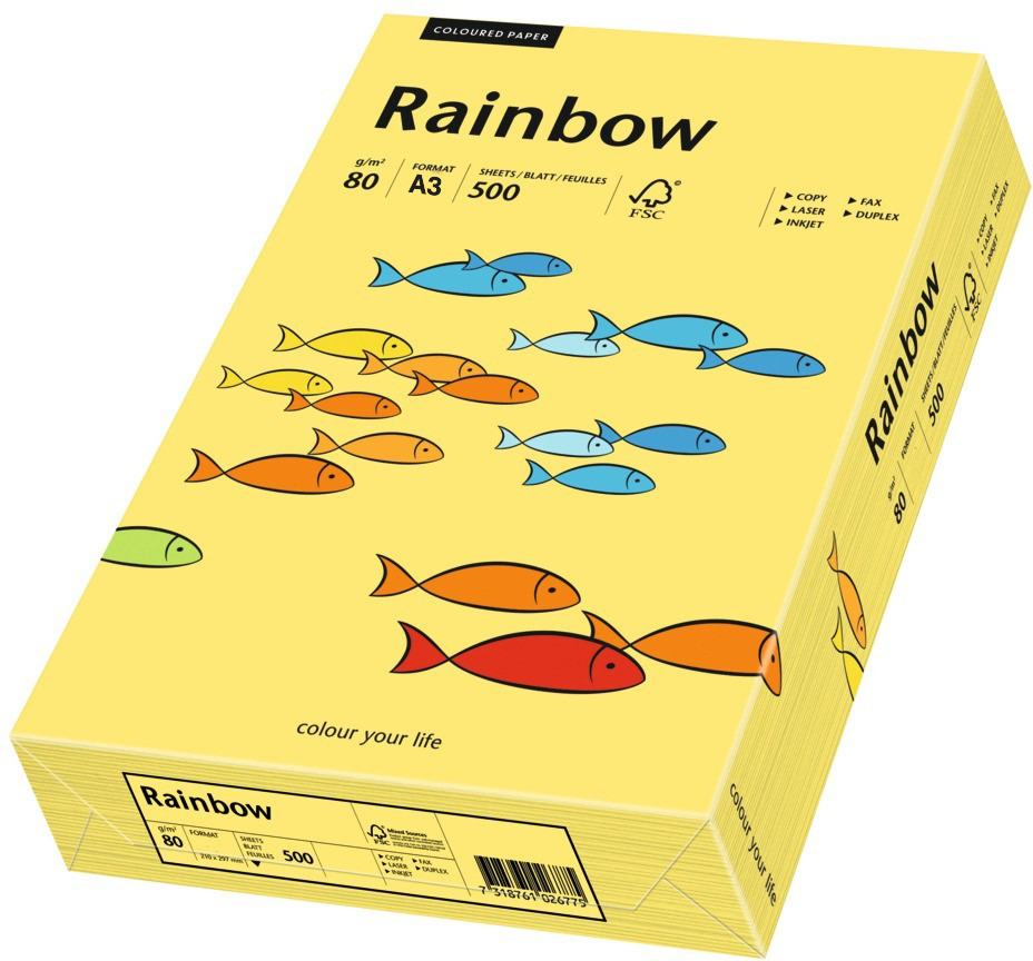 photo RAINBOW Papier jaune/16 A3 88042346 FSC, 80g 500 feuilles