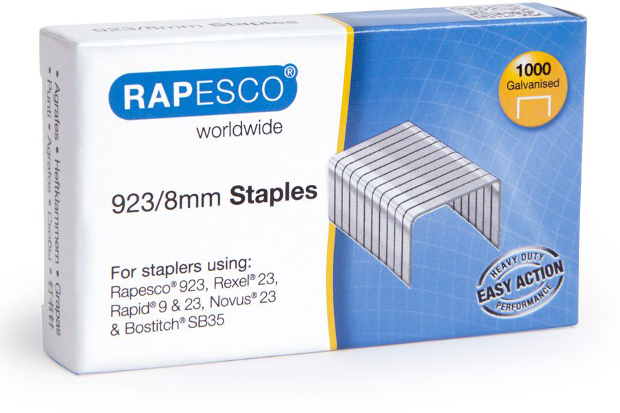 RAPESCO Agrafes 8mm 1236 1000 pcs. galvanisé