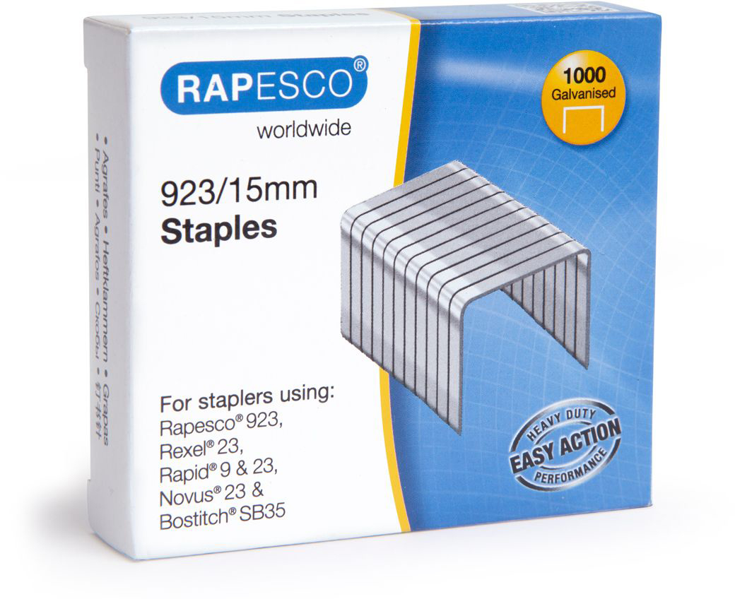 photo RAPESCO Agrafes 923/15mm 1239 1000 pcs. galvanisé