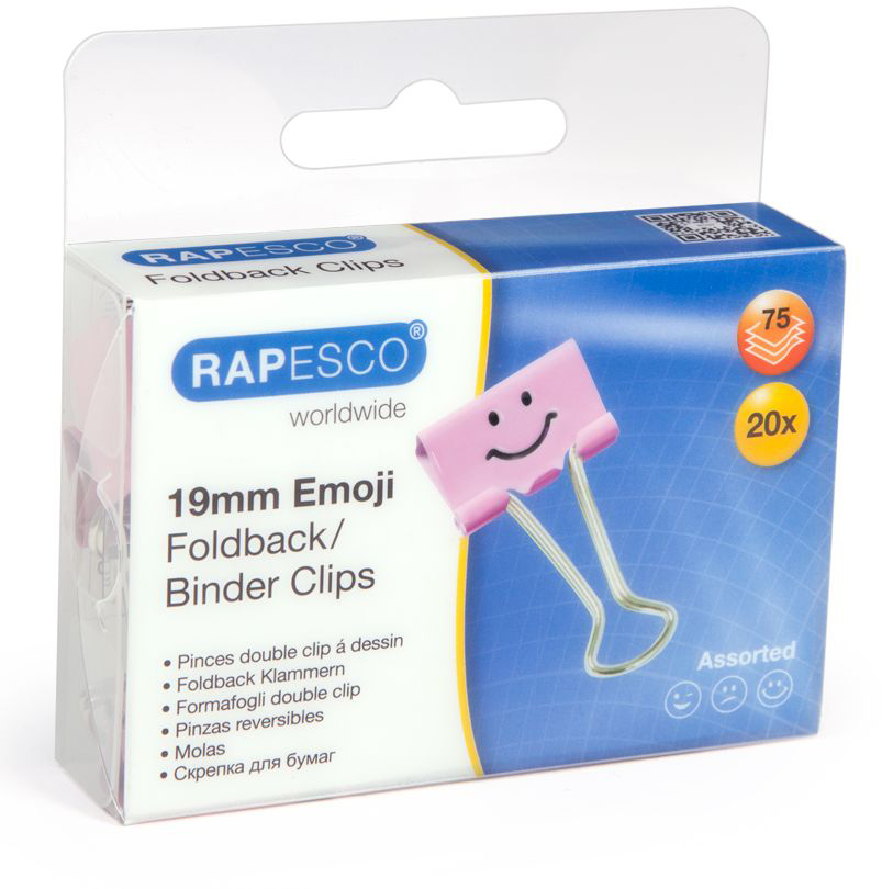 RAPESCO Foldback Clip Emoji 19mm 1349 rose 20 pcs.