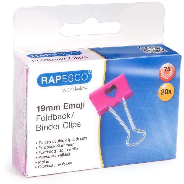 RAPESCO Foldback Hook 19mm 1357 hot Pink 20 pcs.