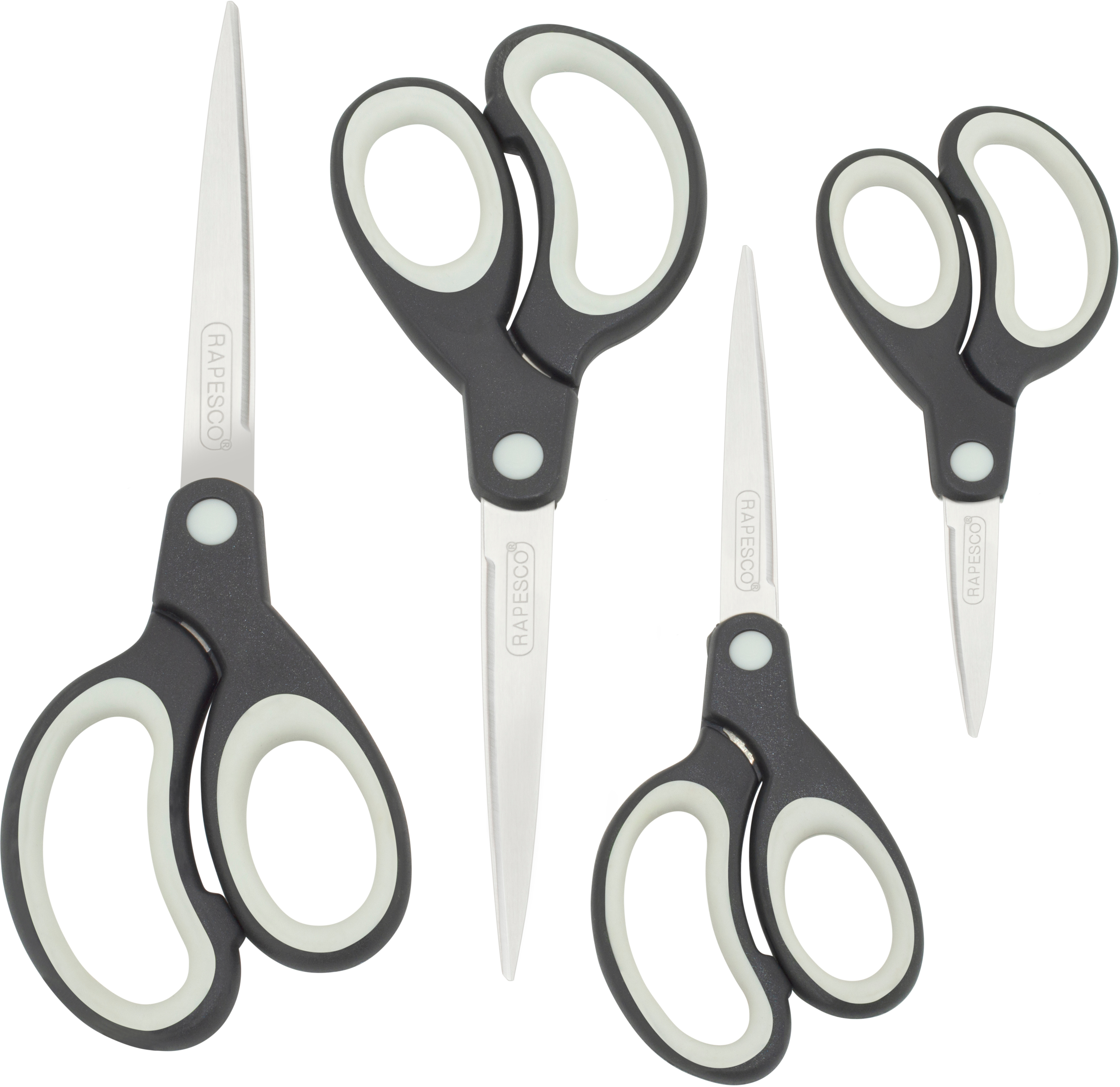 photo RAPESCO Ciseaux Soft-Grip 1574 4 pcs. noir/gris