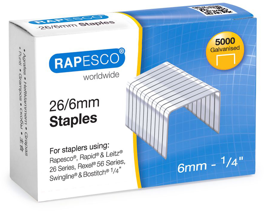 photo RAPESCO Agrafes 26/6mm S11662Z3 5000 pcs. galvanisé