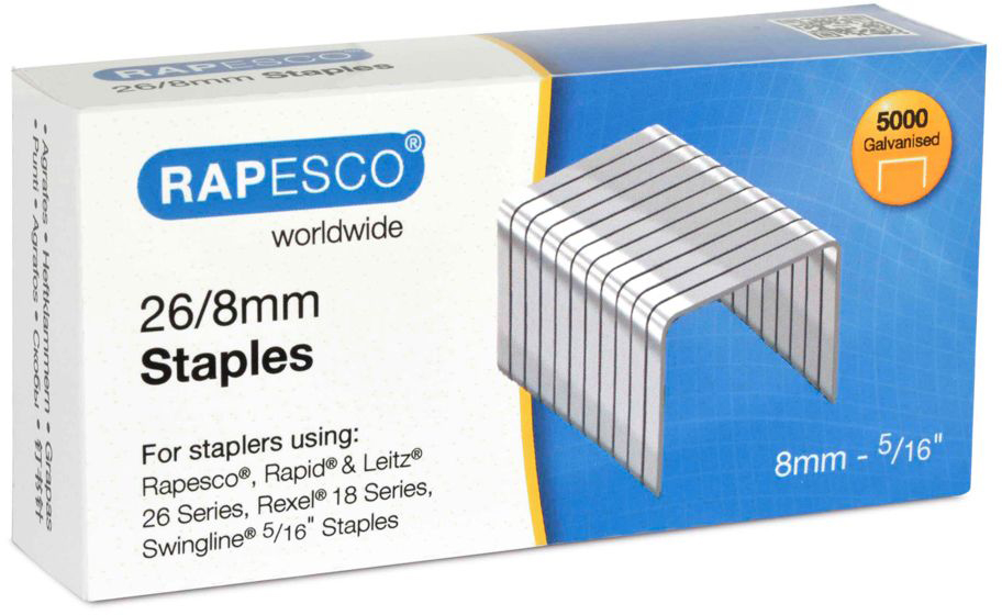 photo RAPESCO Agrafes 26/8mm S11880Z3 5000 pcs. galvanisé