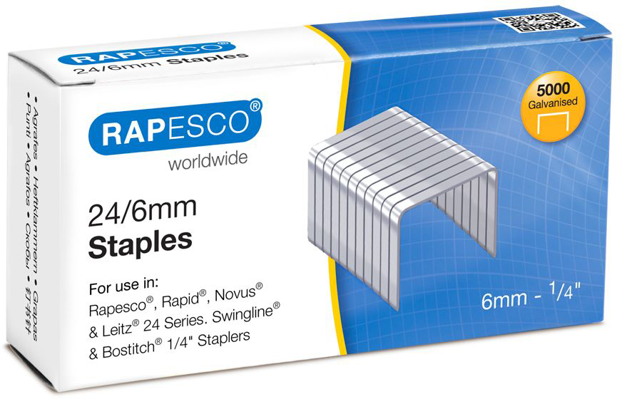 RAPESCO Agrafes 24/6mm S24602Z3 5000 pcs. galvanisé