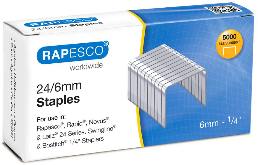 photo RAPESCO Agrafes 24/6mm S24602Z3 5000 pcs. galvanisé