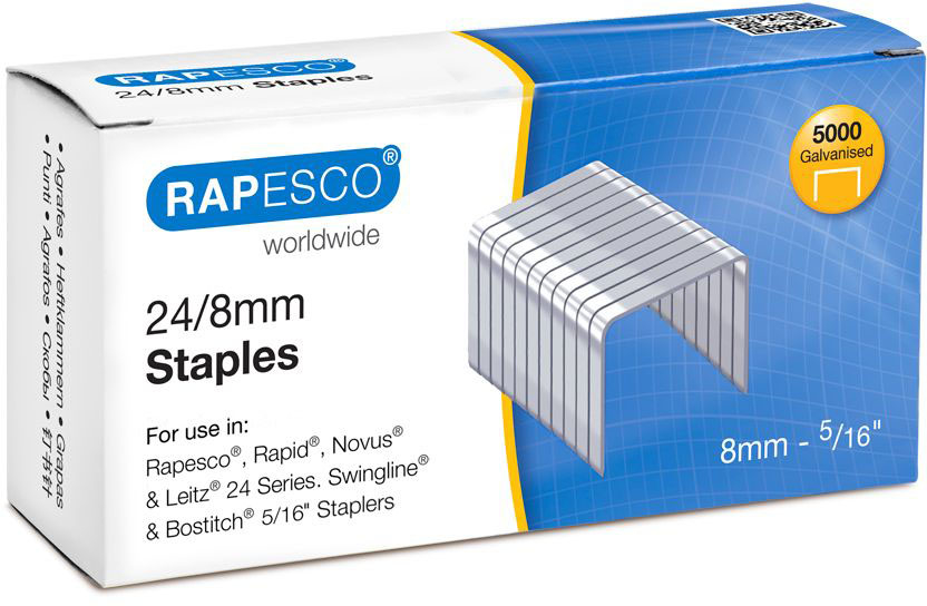 RAPESCO Agrafes 24/8mm S24807Z3 5000 pcs. galvanisé