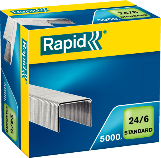 RAPID Heftklammern 24/6 verzinkt 24859800 max. 20 Blatt 5000 Stück