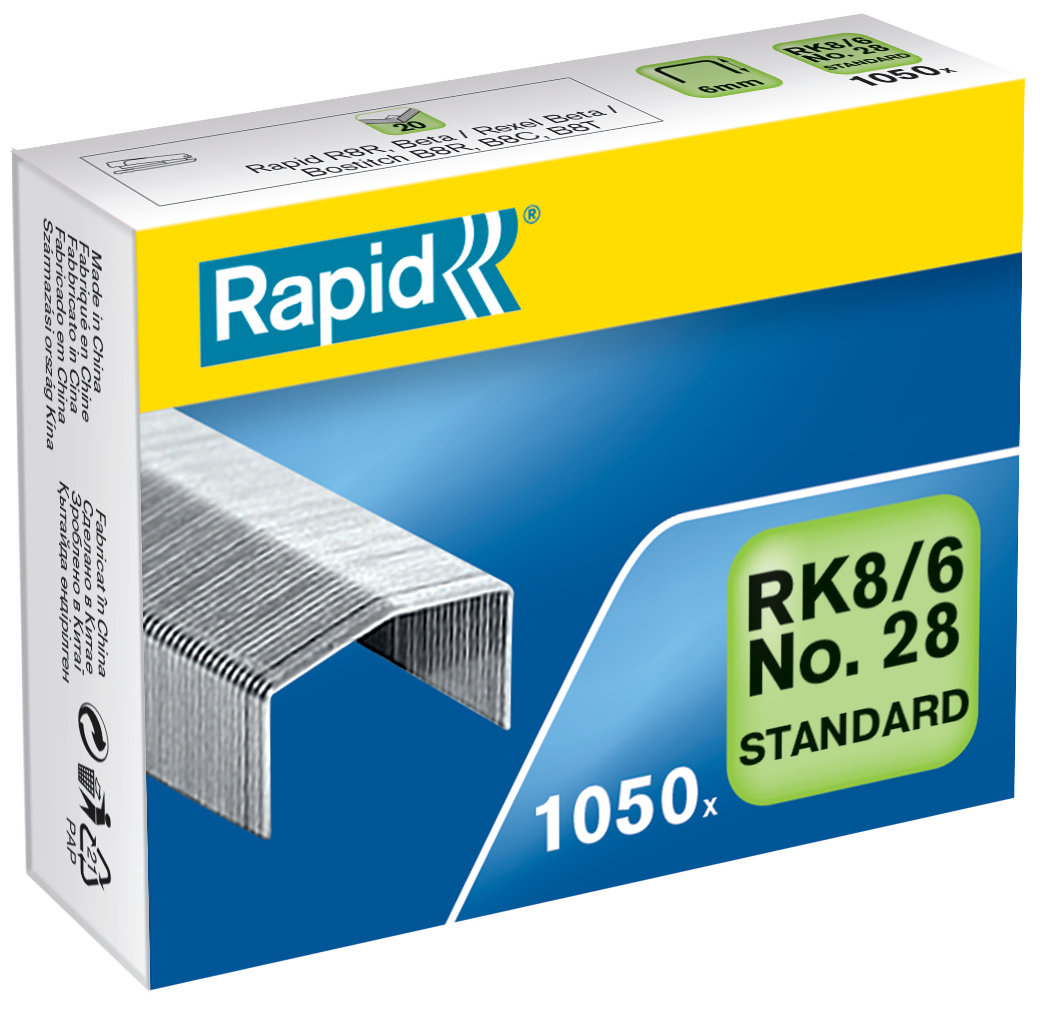 RAPID Heftklammern RK8/6 24873600 verzinkt 1050 Stück