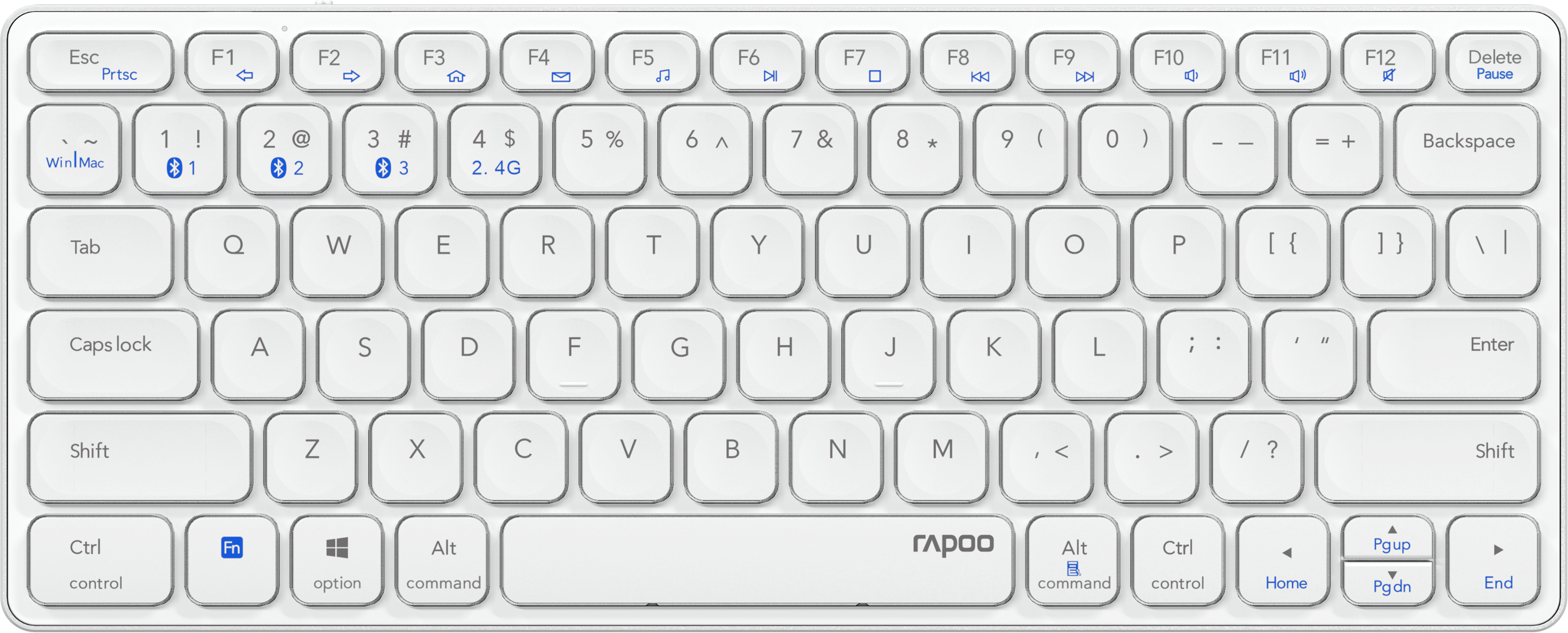RAPOO E9600M ultraslim keyboard 11471 wireless, White wireless, White